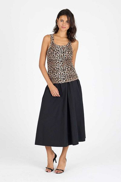 ZACHARIUZ Leopard Camisole Tubular T-Shirt
