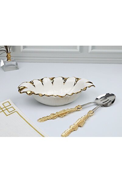 ROY KING طبق عرض عميق بيضاوي من فلورا جولد 28*16*7 سم