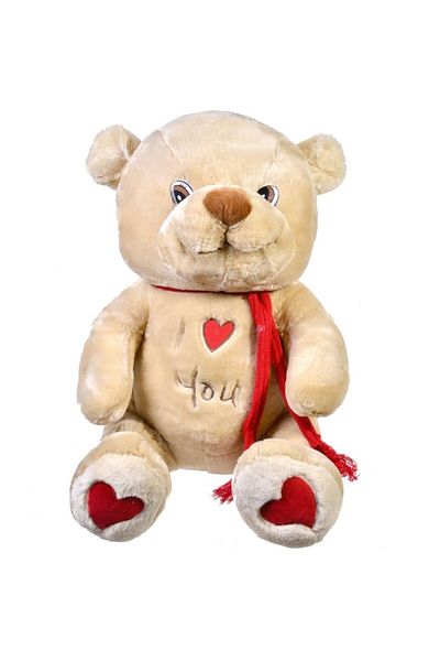 ATS Big Plush Bear For Valentine's Day, Gift, Or Kids, , 60 Cm, Cream, With 'i Love You' Inscription