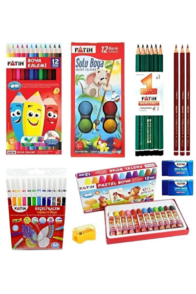everart Okul Kırtasiye Seti Pastel Sulu Kuru Keçeli Kalem Set