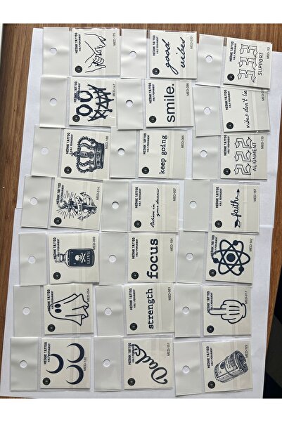 Airbrush Tattoo Toptan 50 adet Minimal 1 ay kalıcı geçici dövme paketi 5 cm