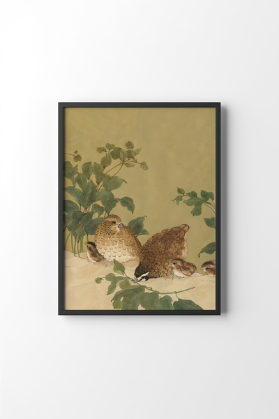 epiqart Quail Birds - Black Frame