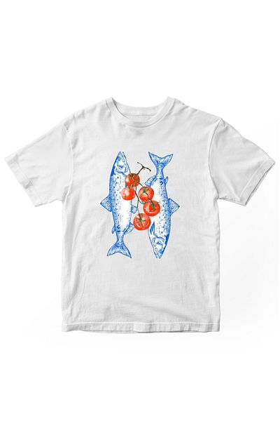 designedfy Fish Tomato Printed Women's Tshirt White