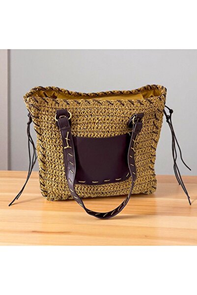 FashionForYou Τσάντα θαλάσσης NOVVA, με τσέπες και μακριές λαβές, ΜΠΕΖ