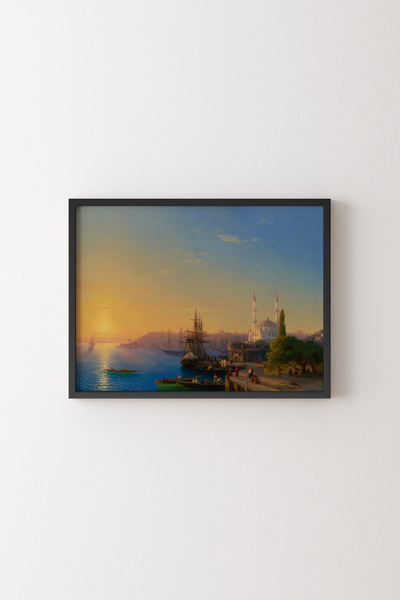epiqart Istanbul and the Bosphorus Landscape - Black Frame