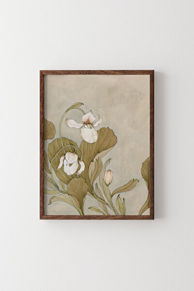 epiqart Çiçekler - Ahşap Desenli Çerçeve
