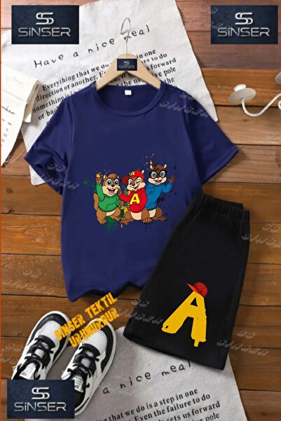 SS SİNSER Child Unisex “Alvin 3Lu Squirrel Back Painted“ Custom Printed Crew ...