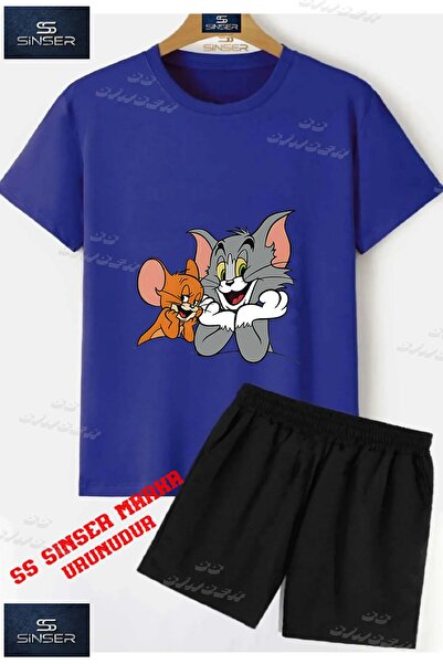 SS SİNSER Children's Unisex “Tom and Jerry Hands in Geneva“ Custom Printed Cr...