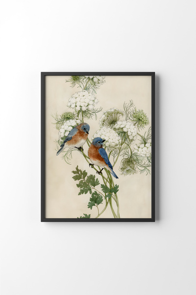 epiqart Blue Birds - Black Frame