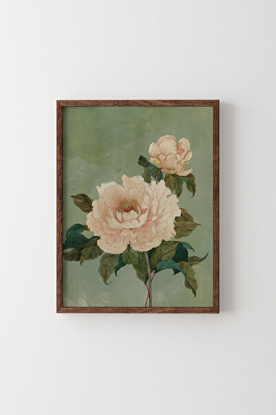 epiqart Şeftali Şakayığı - Ahşap Desenli Çerçeve