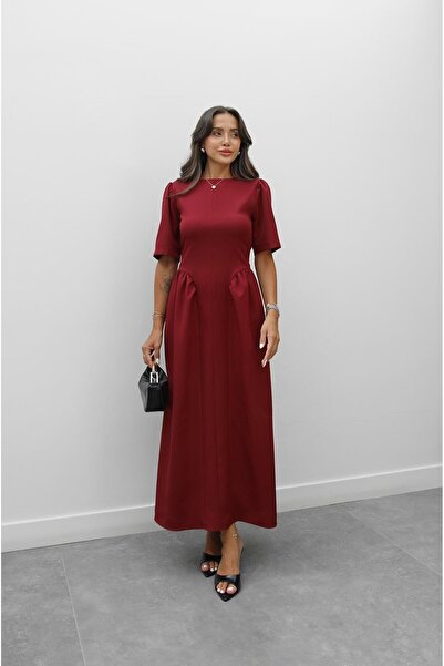 Havoş Vínové šaty Callisto s páskem na zádech
