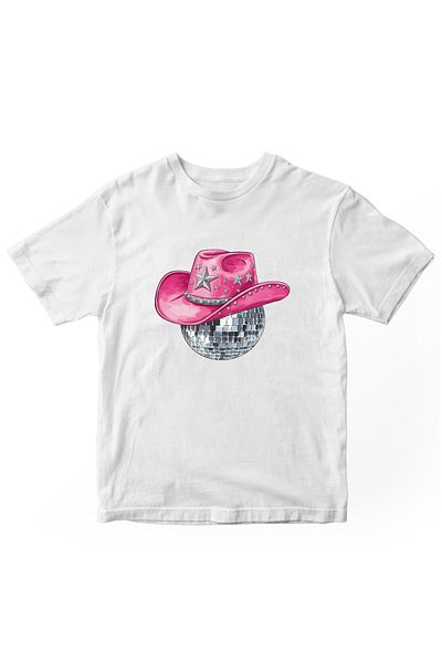 designedfy Disco Cowboy Printed Women's Tshirt White