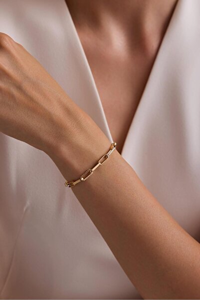 Tufanlar Kuyumculuk 14 Ayar Taşlı Ataç Bileklik