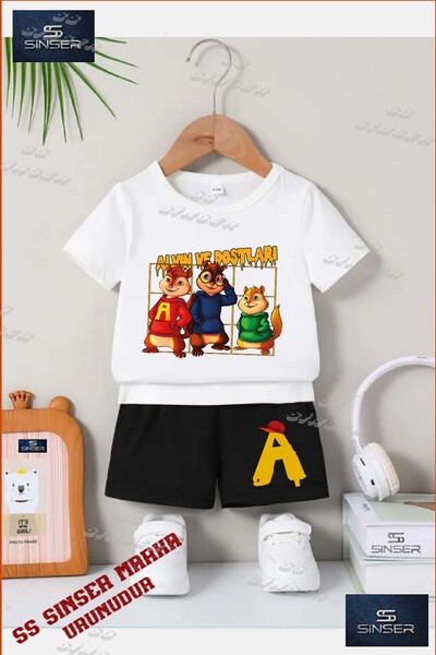 SS SİNSER Children's Unisex “Alvin and Friends“ Special Printed Crew Neck T-S...
