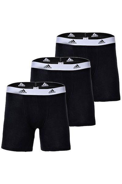adidas Set de boxeri din amestec de bumbac - 3 perechi, Alb, Negru, L