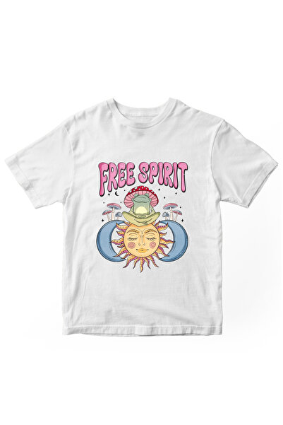 designedfy Tricou de damă cu imprimeu Free Spirit alb