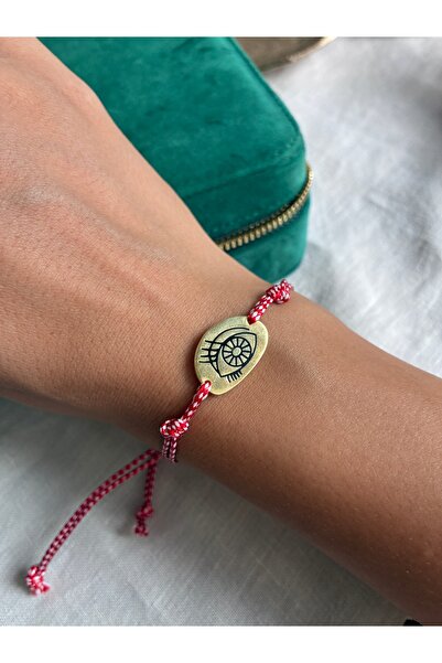 Miltonia 925s Göz Kırmızı İp Gümüş Bileklik