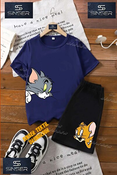SS SİNSER Kids Unisex “Tom and Jerry Heads Sideways“ Custom Printed Crew Neck...