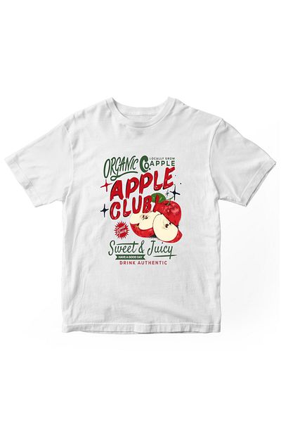 designedfy Apple Club Printed Women's Tshirt White