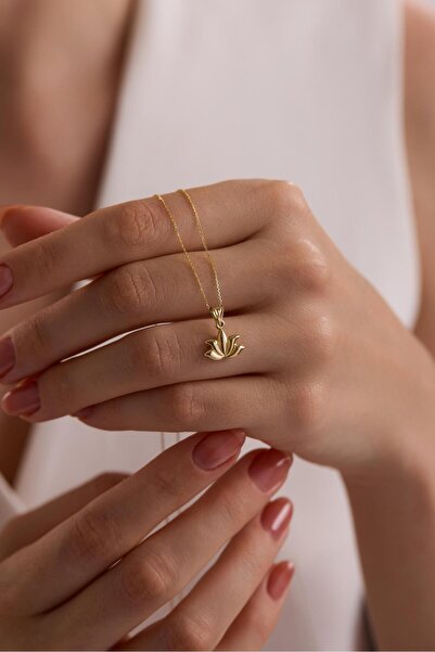 Tufanlar Kuyumculuk 14 Ayar Lotus Altın Kolye