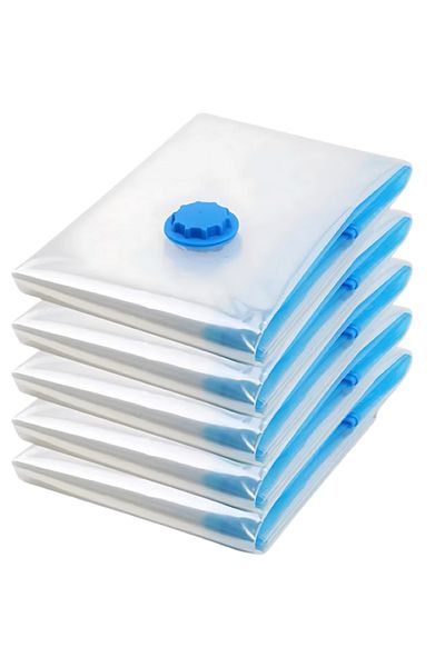 EMATTERIO Set 6 Saci Vidat Vacuum 80x110 cm, Reutilizabili, Compatibili cu Pompe, Transparent