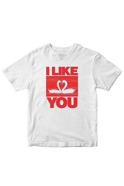 designedfy I Like You Printed Women's Tshirt White