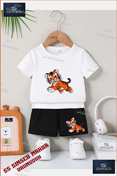 SS SİNSER Παιδικό UNISEX T-shirt "TIGER DRAWING CUTE" με ειδική στάμπα και λα...