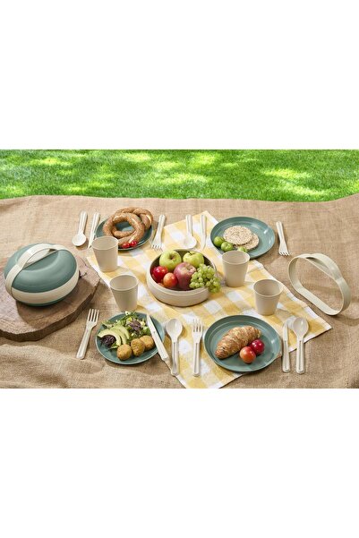 HNC HOME Piknik Seti, 22 Parça 4 Kişilik Piknik Seti, Çok Amaçlı Portatif Rah...