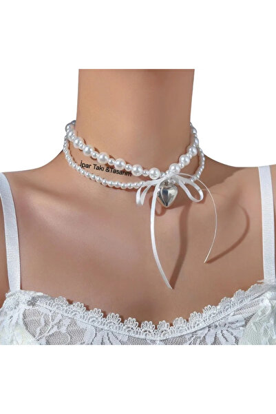 İPAR AKSESUAR CHOKER TARZI KURDELELİ KOLYE