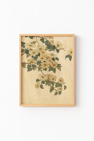 epiqart Çiçekler - Ahşap Desenli Çerçeve