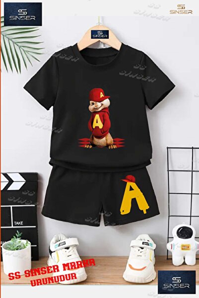 SS SİNSER Children's Unisex “Alvin Single Hand Pocket“ Special Printed Crew N...