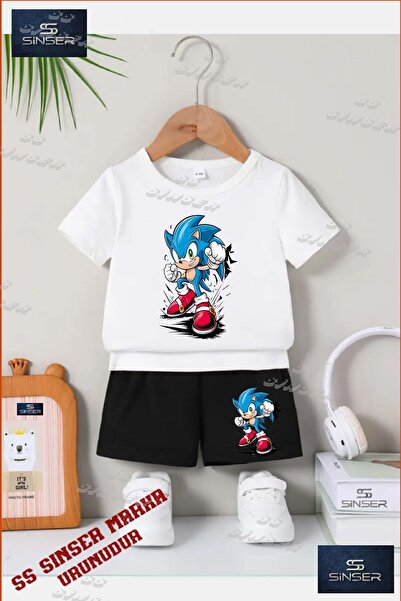 SS SİNSER تي شيرت للأطفال للجنسين "SONIC FIST BREAKING" مطبوع خاص برقبة دائري...