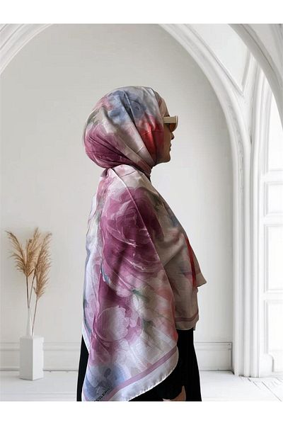 ESSLERA Șal moale roz cu model Roze