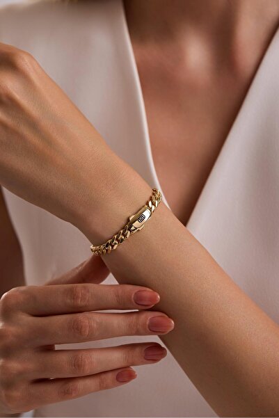 Tufanlar Kuyumculuk 14 Ayar 5 Mm Gurmet Zincir Bileklik (Taşsız Kilit)