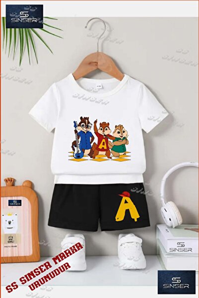 SS SİNSER Kids Unisex “Alvin 3Lu Sincap Muzik Custom Printed Crew Neck T-Shir...