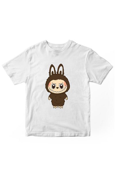 designedfy Brown Labubu Printed Unisex Tshirt White
