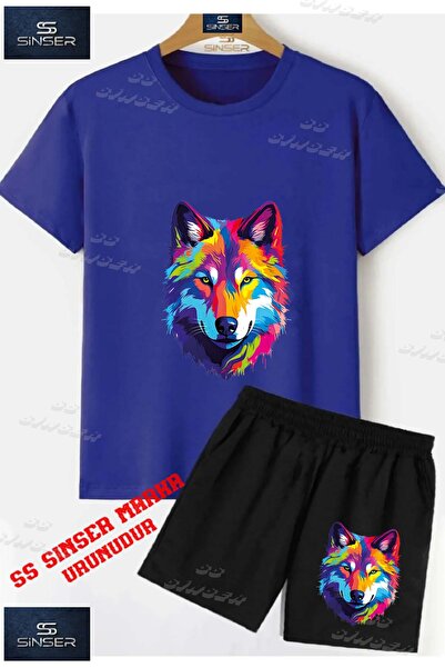 SS SİNSER Children's Unisex “Wolf Painted Colorful Head“ Custom Printed Crew ...