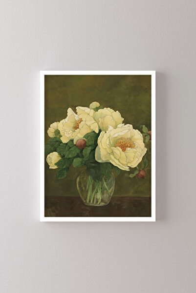 epiqart Flowers in Vase - White Frame
