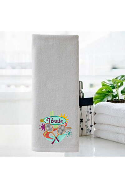 Ursa Tennis Racket Designed Embroidered Sport Towel 50X90