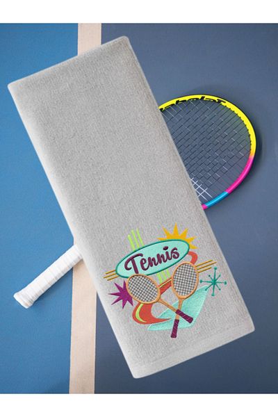 Ursa Tennis Racket Designed Embroidered Sport Towel 50X90