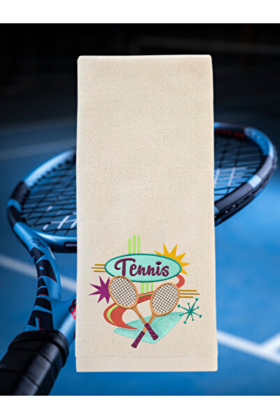 Ursa Tennis Racket Designed Embroidered Sport Towel 50X90