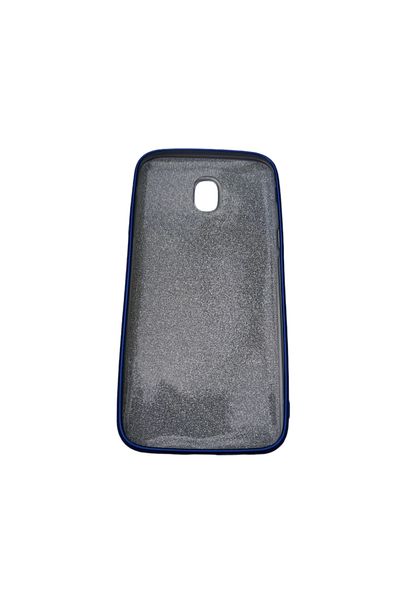 OEM Case compatible with Samsung Galaxy J5 (2017), J530, Black Silicone with holes, Silver Glitter Foil