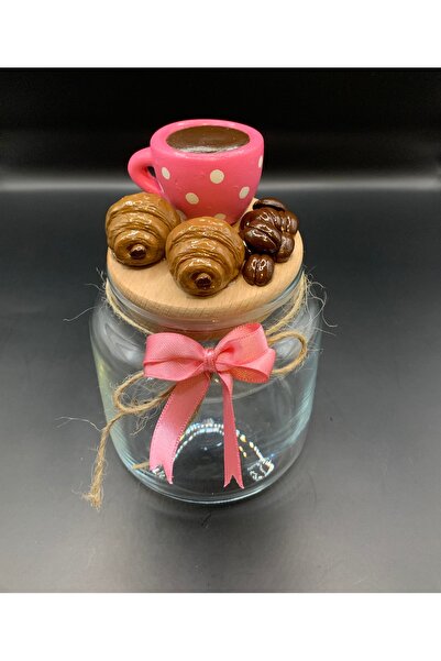 renklidüşler 1 Adet Pembe Fincan Figürlü Kavanoz