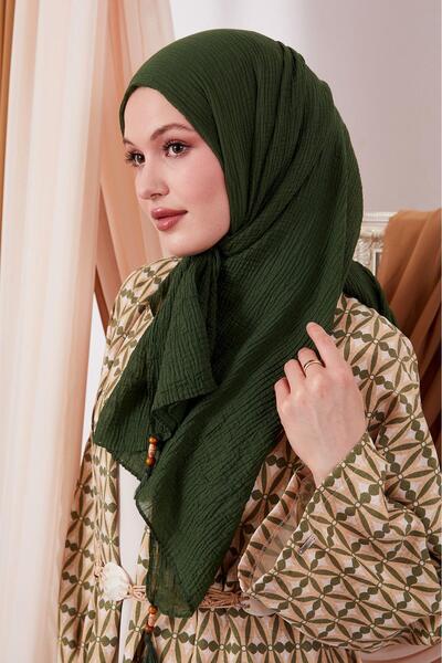 LuvenSara Muslin Shawl Dark Green