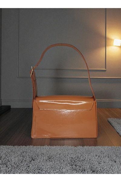 marufshop Women's Adjustable Strap Faux Leather Brown Color Handbag