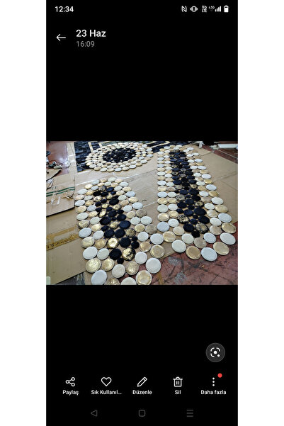 Halı Dekoratif orjinal deri gold varaklı tasarım