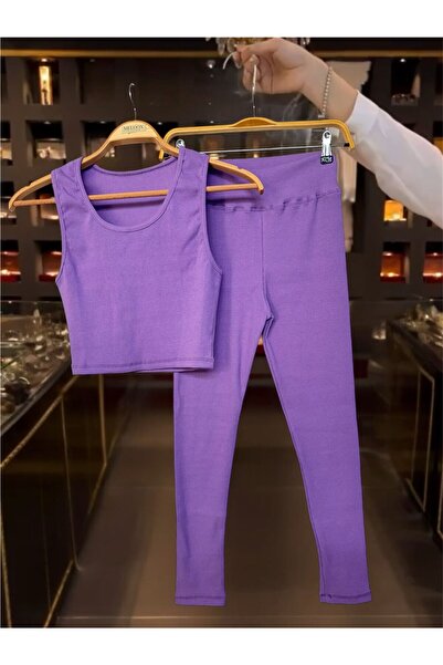 MELOOX Λεπτομερές σετ κολάν γυμναστικής γιόγκα με ραβδώσεις