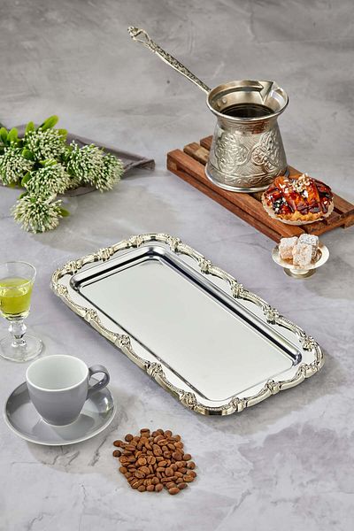 Milenay Elegance Series Metal Presentation Promise Engagement Tray, Silver Tray Silver Accessory