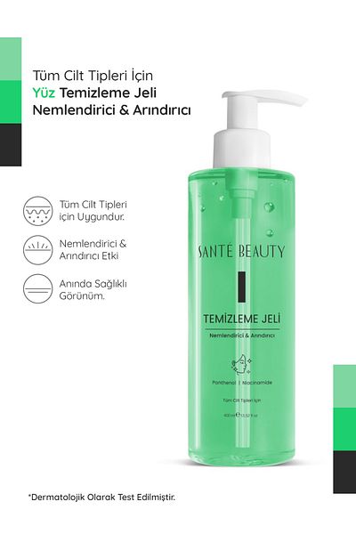 SANTE BEAUTY Panthenol & Niacinamide Moisturizing & Purifying Facial Cleansing Washing Gel for All Skin Types