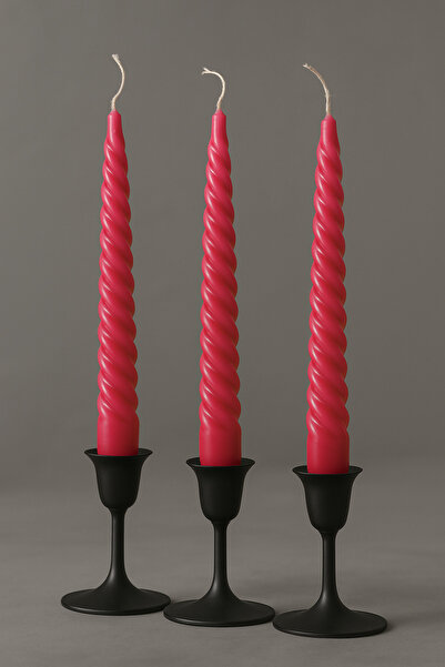 tml temalife 3’lü Spiral Şekilli Dekoratif Şamdan Mum Seti – Kokulu/Çubuk Mum...